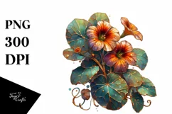 Detailed Wooden Nasturtium Stained | Clipart Product Image 3
