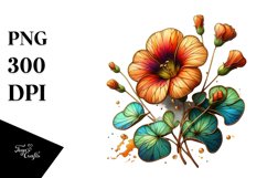 Wooden Stained Nasturtium Watercolor Product Image 3