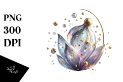 Abstract Snowdrop Watercolor Splash PNG Product Image 1