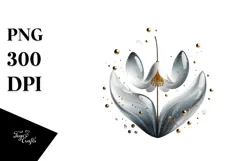 Abstract Snowdrop with Glossy Finish, Artistic PNG Product Image 1