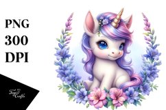 Cute Baby Unicorn Frame | Sublimation | Clipart Product Image 3
