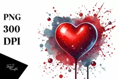 Colorful Red Heart PNG Product Image 1