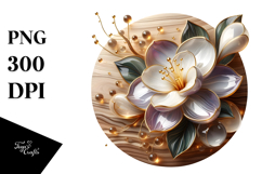 Abstract Glossy Gardenia Transparent PNG Product Image 1