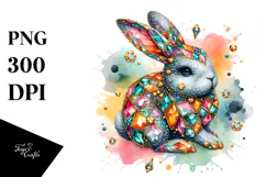 Colorful Bunny Diamonds PNG Product Image 1