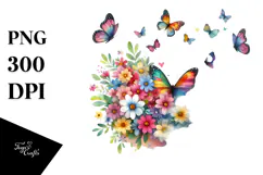 Colorful Butterfly with Cloud of Dust, Transparent PNG Product Image 1