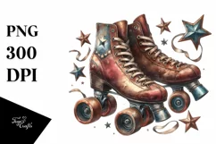 Vintage Roller Skate Stars | Sublimation Clipart Product Image 3