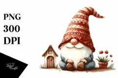 Funny Retro Gnome Clipart PNG Product Image 3