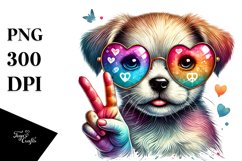 Colorful Heart Sunglasses Art PNG Product Image 1