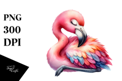 Vibrant Baby Flamingo Clipart | Sleeping Product Image 1