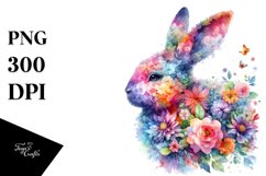 Vibrant Bunny Abstract Watercolor Product Image 1