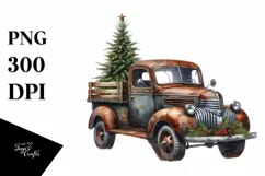 Vintage Pickup Truck Sublimation Clipart Product Image 1
