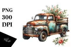 Vintage Pickup Truck Sublimation Clipart Product Image 3