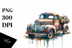 Vintage Pickup Truck Sublimation Clipart Product Image 1