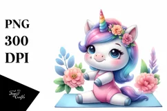 Yoga Instructor Baby Unicorn | Clipart Product Image 3
