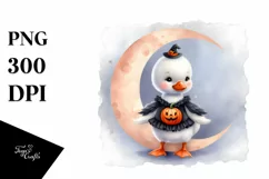 Cute Baby Swan Dressed for Halloween, Transparent PNG Product Image 3