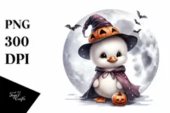 Cute Baby Swan Dressed for Halloween, Transparent PNG Product Image 1