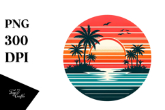 Retro Tropical Island Sunset Product Image 1