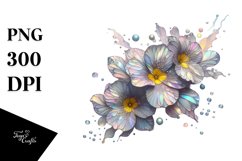 Primrose with Metallic Insertions, Watercolor PNG Product Image 3