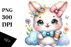 Baby Rabbit Coffee Cup PNG Product Image 1