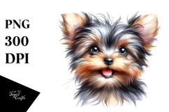 Watercolor Baby Yorkshire Terrier PNG Product Image 1