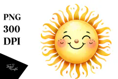 Very Simple Smiling Sun, High-Res PNG Product Image 1
