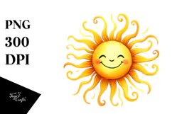 Very Simple Smiling Sun, High-Res PNG Product Image 1