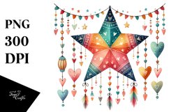 Star with Hearts, Transparent PNG Product Image 1