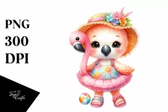 Colorful Baby Flamingo | Summer Clipart Product Image 1