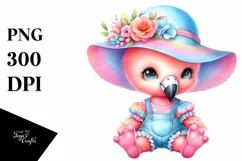 Colorful Baby Flamingo | Summer Clipart Product Image 1