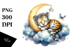 Adorable Baby Tiger Whimsical PNG Product Image 1