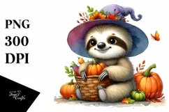Watercolor Style Baby Sloth | Sublimation | Clipart Product Image 1