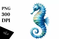 Sea Horse Watercolor Clipart Product Image 3