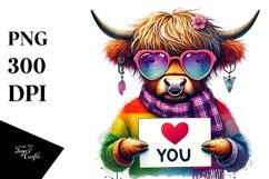 Colorful Heart Sunglasses Art PNG Product Image 1