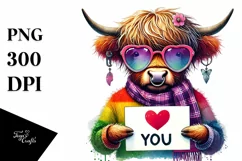 Colorful Heart Sunglasses Art PNG Product Image 1