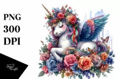 Colorful Baby Unicorn PNG Product Image 3
