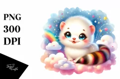 Colorful Smiling Baby Ermine | Clipart Product Image 1