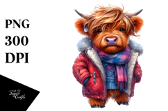 Cute Baby Highlandcow Playing, High-Res PNG Product Image 1