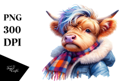 Cute Baby Highlandcow Playing, High-Res PNG Product Image 1