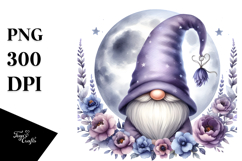 Gnome with Lavender Floral Frame JPEG Product Image 1