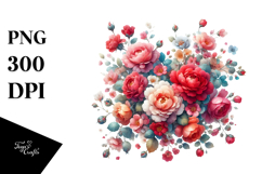 Colorful Red Roses PNG Product Image 1