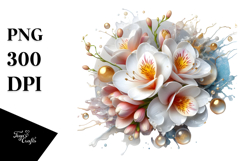 Abstract Freesia with Glossy Finish, Artistic PNG Product Image 1