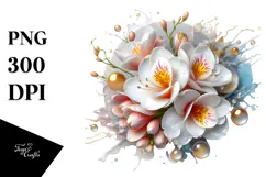Abstract Freesia with Glossy Finish, Artistic PNG Product Image 1