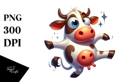 Cartoon Cow with Playful Expression PNG Product Image 1