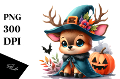 Vibrant Cute Elk Halloween PNG Product Image 1