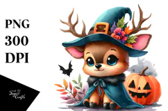 Vibrant Cute Elk Halloween PNG Product Image 1