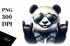 Funny Cute Panda Portrait Rocker Sign Product Image 1