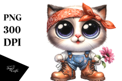 Watercolor Cat Standing Up Human Like, Transparent PNG Product Image 1