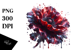 Abstract Glossy Poppy, White Background | Sublimation Product Image 1