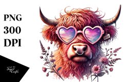 Colorful Heart Sunglasses Art PNG Product Image 1