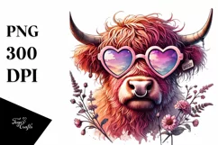 Colorful Heart Sunglasses Art PNG Product Image 1